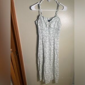 Womens Midi Dress Size S Fairy Garden Cottagecore Floral Dainty 90s Linen Preppy